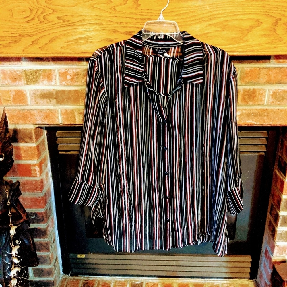 George brand striped two-piece blouse 22w